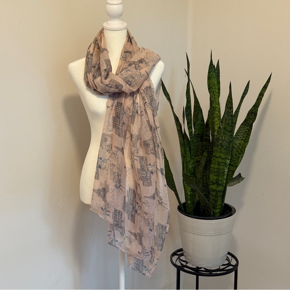 Whimsical Paris Print Wrap/Scarf